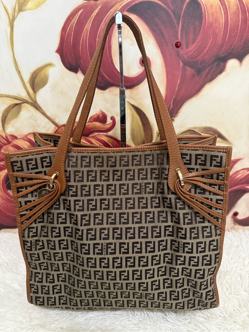 Fendi Zucchino Zucca Brown Tote Bag